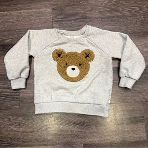 Huxbaby Sweatshirt Teddy Bear Gray Kids 5T